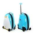 kids luggage rc remote control walking suitcase fancy white blue