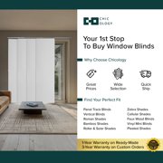 Chicology Adjustable Sliding Panel Blinds. Movie Night White, 46-86W X 0-96H