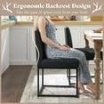 thumbnail image 4 of Merluxy Mid Century Linen Dining Chairs Set of 6, Modern Upholstered Dinner Chairs with Metal Frame for Restaurant, Dining Room, Kitchen, Black Padded Chairs, 4 of 7