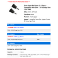 thumbnail image 2 of Front Upper Ball Joint Kit 2 Piece - Compatible with 2006 - 2010 Dodge Ram 1500 RWD 2007 2008 2009, 2 of 2