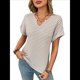 thumbnail image 3 of Blusas Elegantes e Informales de Corta para Mujer, Modernas, de Verano, con Cuello en V, Holgadas y A Rayas. Albaricoque L, 3 of 10