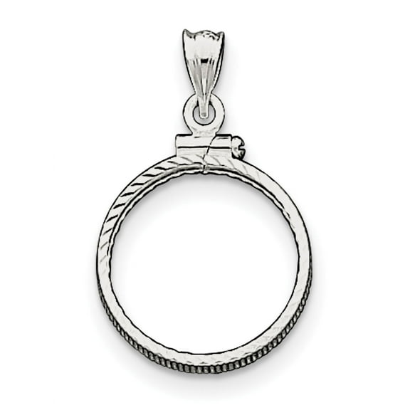 Sterling Silver 19.1 X 1.5mm $0.01 Screw Top Coin Diamond-Cut Bezel Pendant (19.1 1.5) Made In United States qbc1