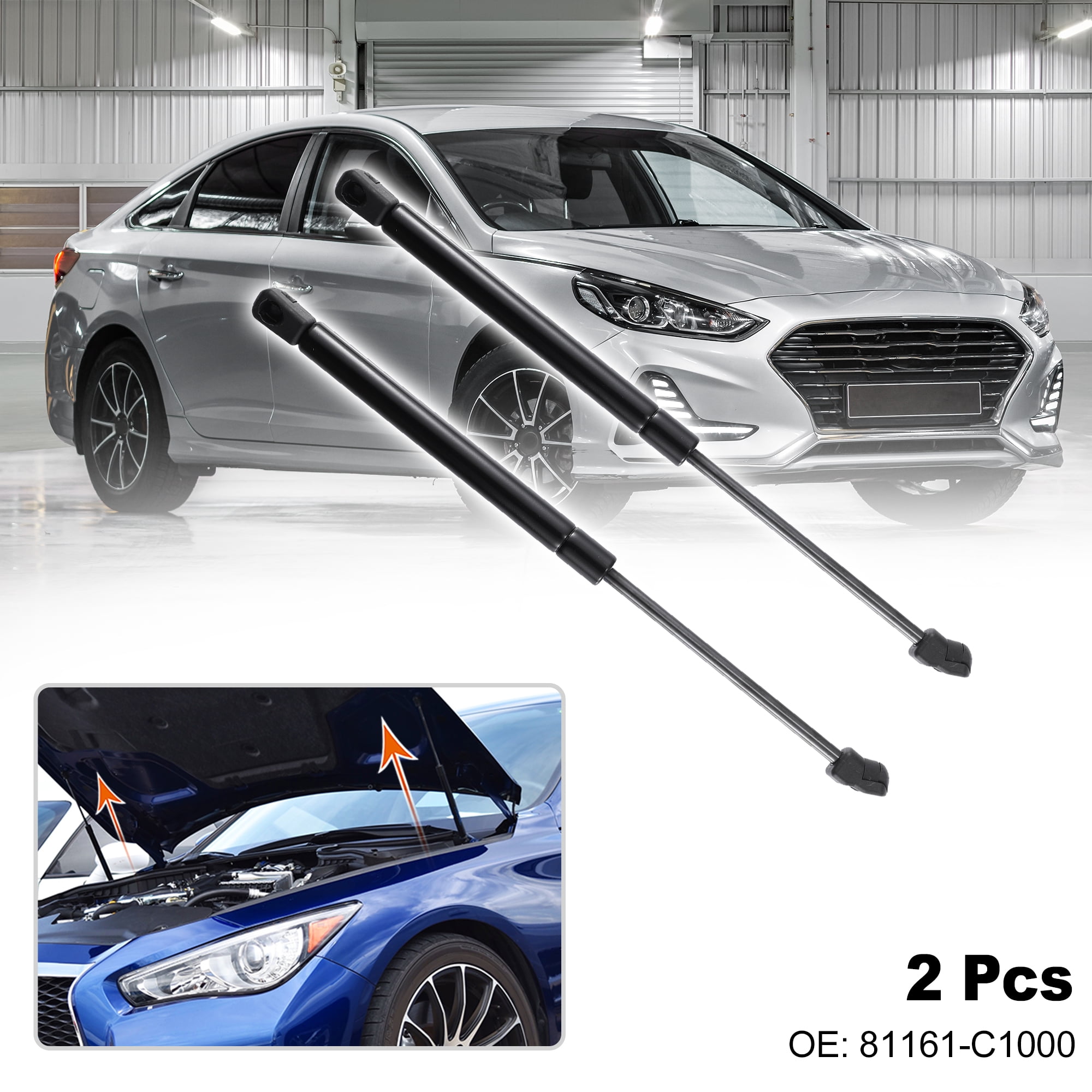 2pcs Front Hood Lift Supports Gas Struts Springs Replace 81161-C1000 for Hyundai Sonata 2015-2017 Sedan