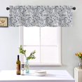 thumbnail image 5 of Valance Curtains for Windows,Blue Grey Leaves Semi Sheer Curtain Valance,Abstract Botanical Leaves Window Valance Curtains,Short Rod Pocket Window Treatment for Kitchen Living Room 54"x18", 5 of 6