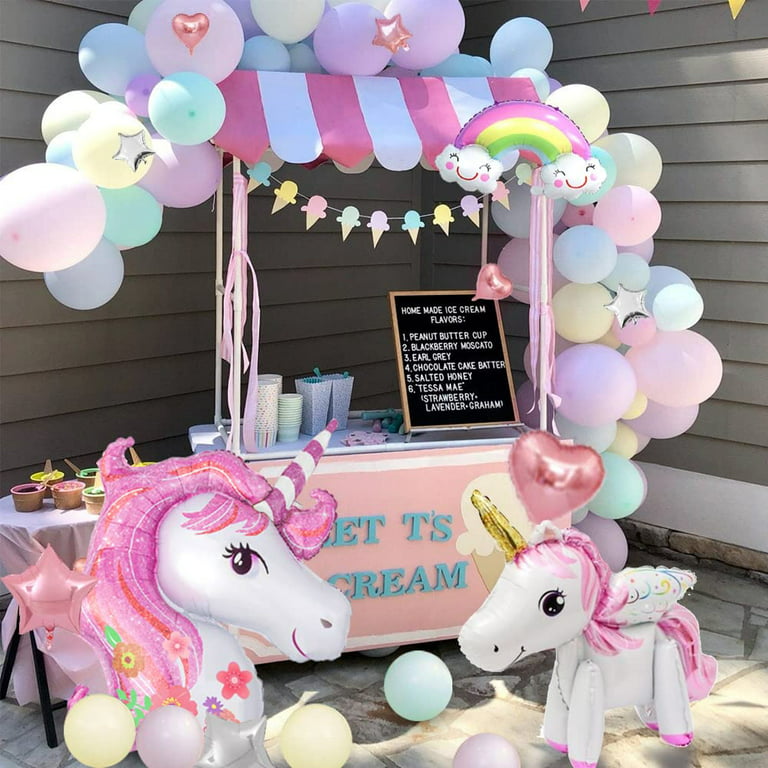 147Pcs Unicorn Birthday Balloons Arch Garland Kit Banner di buon compleanno  per ragazze Unicorn decorazioni per