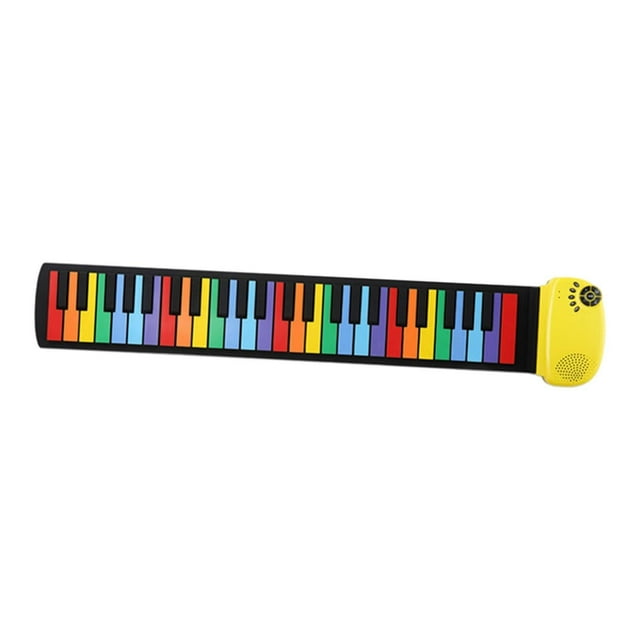 Teclado electrónico portátil enrollable de 49 teclas. Amarillo