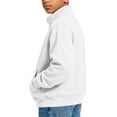 thumbnail image 4 of OGLCCG Boys Full Zip Fleece Hoodless Hoodies Mock Neck Sweatshirts Kids Fall Winter Zip Up Gym Track Jackets with Pockets Size 5-16(White,9-10 Years), 4 of 8