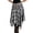 Brown, variant on Womens Asymmetrical Skirt Plaid Print High Waist Ruched Band Flared Handkerchief Hem Casual Midi Bottom