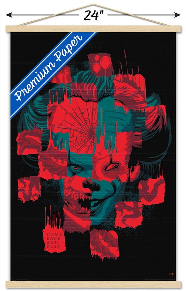 IT: Chapter 2 - Faces Wall Poster with Wooden Magnetic Frame, 22.375" x 34"