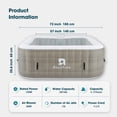 thumbnail image 5 of RELXTIME 73" 4-6 Person Inflatable Hot Tub with Energy Efficient Spa Cover/Insulated Cover/Mat, Brown, 5 of 10
