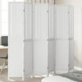 thumbnail image 1 of vidaXL Room Divider 6 Panels White Solid Wood Paulownia, 1 of 5