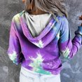 thumbnail image 7 of Tops for Womens Winter Loose Fit Hooded Long Sleeve Blouson One Shoulder Drawstring Solid Color Leisure Polyester Hoodies Sweatshirts(Purple,XXL), 7 of 7