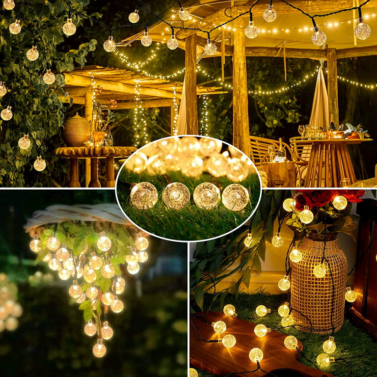 GooingTop Solar String Lights Outdoor Waterproof,26 ft 50led Decorative String Lights,8 Modes Solar Fairy Lights for Outside Tree Patio Garden Yard