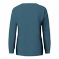 thumbnail image 5 of Crewneck Sweatshirts for Women Solid Color Long Sleeve Shirts O-Neck Pullover Tops, 5 of 5