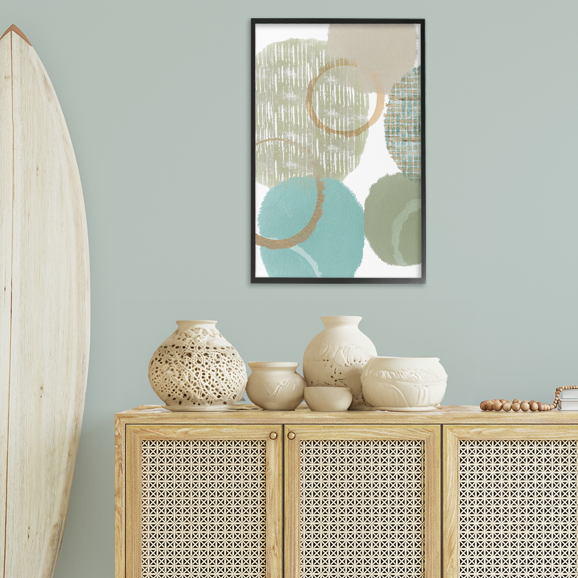 Stupell Industries Good Times Abstract Shapes Abstract Painting Black Framed Art Print Wall Art, 20 x 30