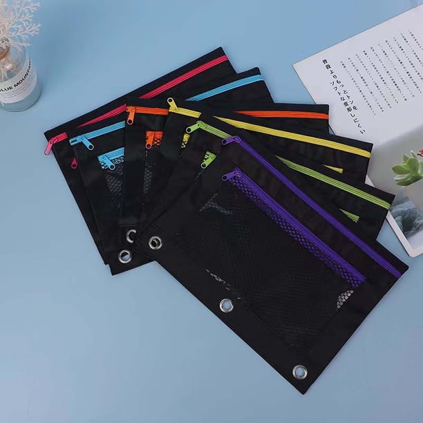 Estuche para lápices con cremallera, organizador portátil, plegable y delgado, de poliéster resistente.,Wsvlmg