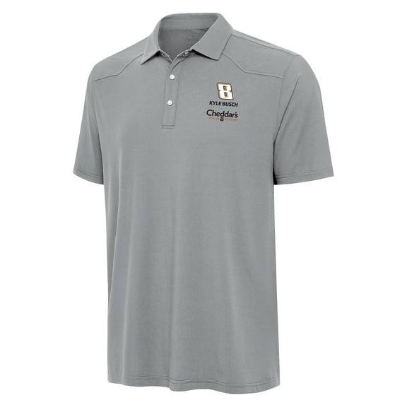 Men's Antigua Gray Kyle Busch Western Polo