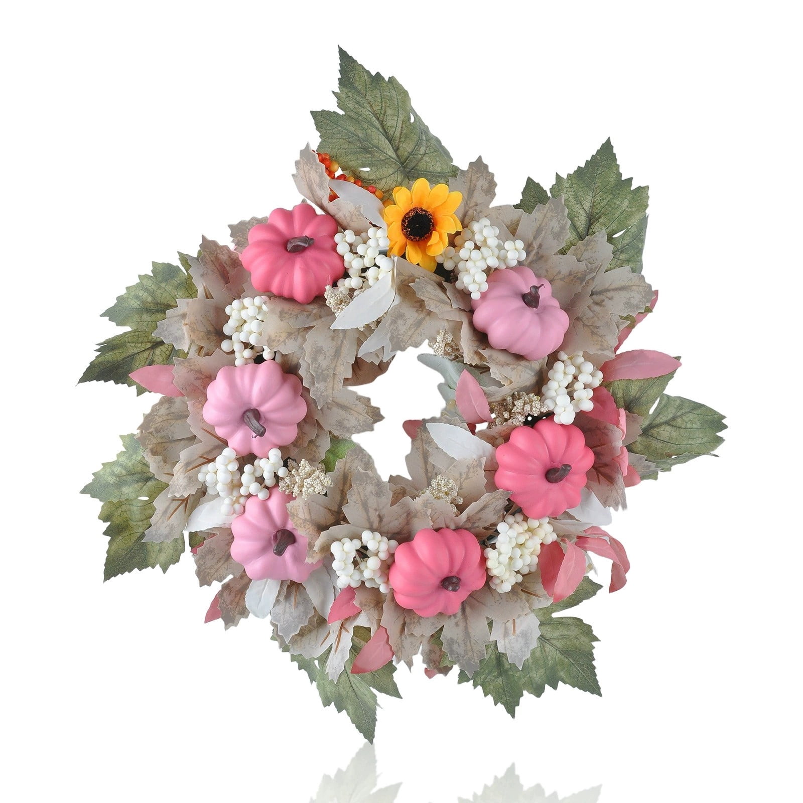 PEIXUN White Wreath For Front Door Wreath Artificial Maple Leaves Wreaths For Home Window Wall Decor