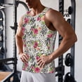 thumbnail image 5 of KLL Roses Mixed Zebra Print Men's Muscle Gym Workout Stringer Tank Tops Bodybuilding Fitness T-Shirts Tank Tops Men-Medium, 5 of 7