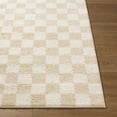 thumbnail image 5 of BoutiqueRugs Canika Modern Checkered Shag Rug - High Pile Fluffy Shaggy Carpet for Hallway, Nursery, Playroom, Girls Boys Room - Machine Washable - Peach, Beige - 2' x 2'11", 5 of 18