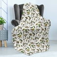 thumbnail image 4 of Floral Soft Flannel Fleece Throw Blanket, Earth Tones Bouquet Beauty Autumn Nature Flame of the Forest Petal, Cozy Plush for Indoor and Outdoor Use, 70" x 90", Dark Brown Fern Green, by Ambesonne, 4 of 5