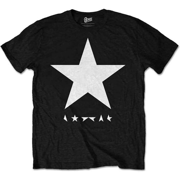 David Bowie Unisex T-Shirt Blackstar (White Star on Black) (Small)
