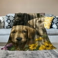 thumbnail image 5 of RKSupls Christmas Throw Blanket, Labrador Puppy Soft Flannel Blanket, Fuzzy Warm Cozy Happy New Year Blanket for Couch Bed Home Decor, 50*60in, 5 of 7