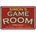 thumbnail image 1 of SIMON'S Game Room Sign Vintage Look Metal Wall 8x12 108120001422, 1 of 1