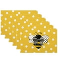 thumbnail image 4 of Bumble bee Placemats Set of 4, Yellow Polka Dots Honey Bee Decorative Table Mat 12 x 18 Inch Heat Resistant Non Slip Line Fabric Summer Place mat for Holiday Party Kitchen Dining Decor, 4 of 6