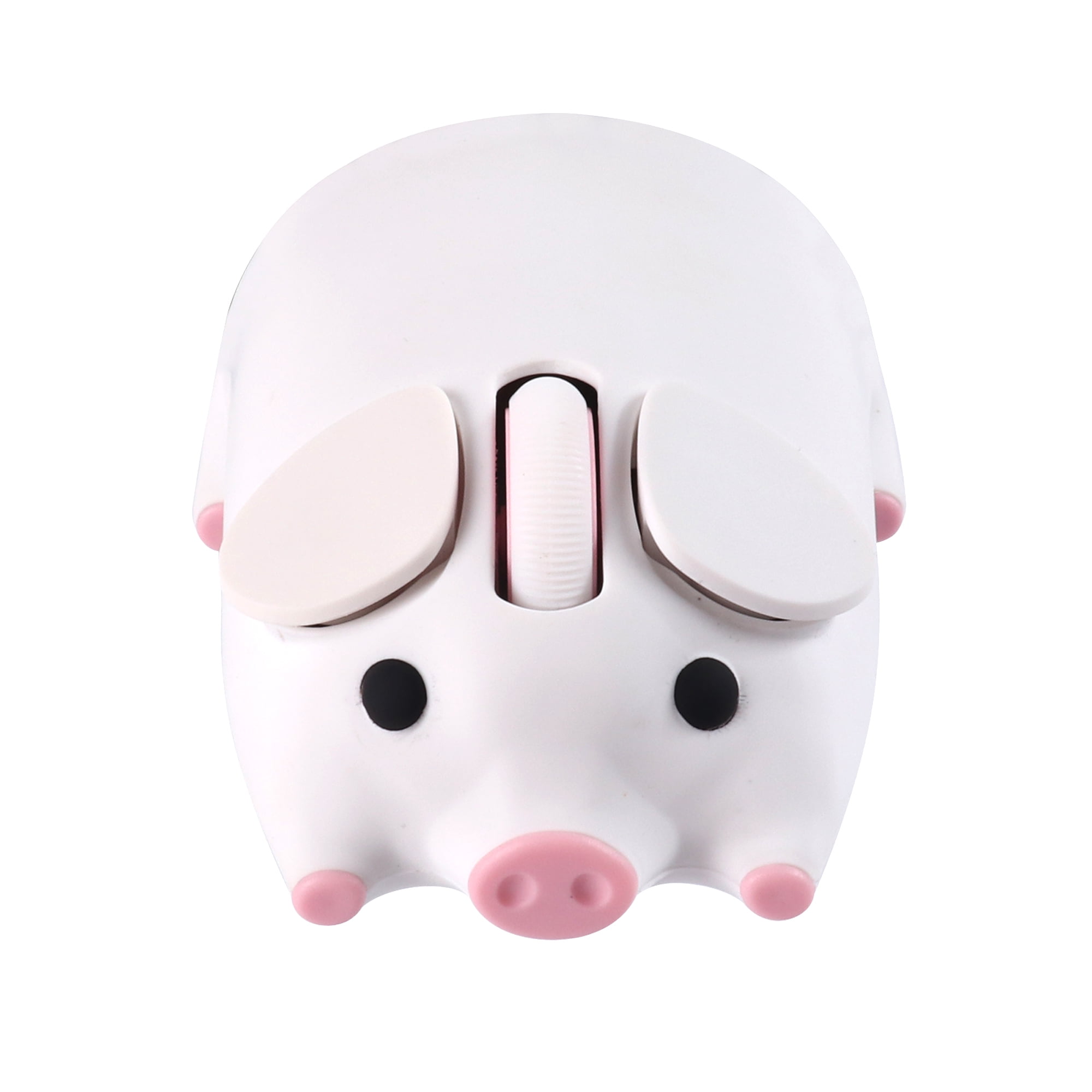 Dpisuuk Wireless Bluetooth Mouse Cute Animal Pig Shape 2.4G & Bluetooth Dual Mode Computer Mice with USB Receiver Portable Compact Optical Cordless Mouse for Laptop PC Notebook Kids Gift, White