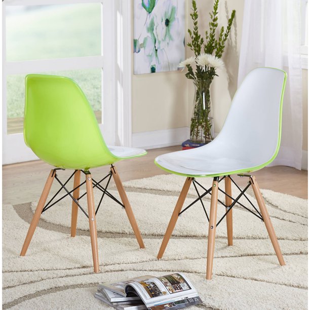 Burlington Chair, Set Of 2, White/Green