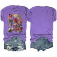 thumbnail image 4 of Aloohaidyvio Graphic T Shirts for Women,2024 Women's Summer Boho Floral T Shirt Cute Vintage Graphic Loose Tees Spring Crew Neck Short Sleeve Casual Tops, 4 of 4