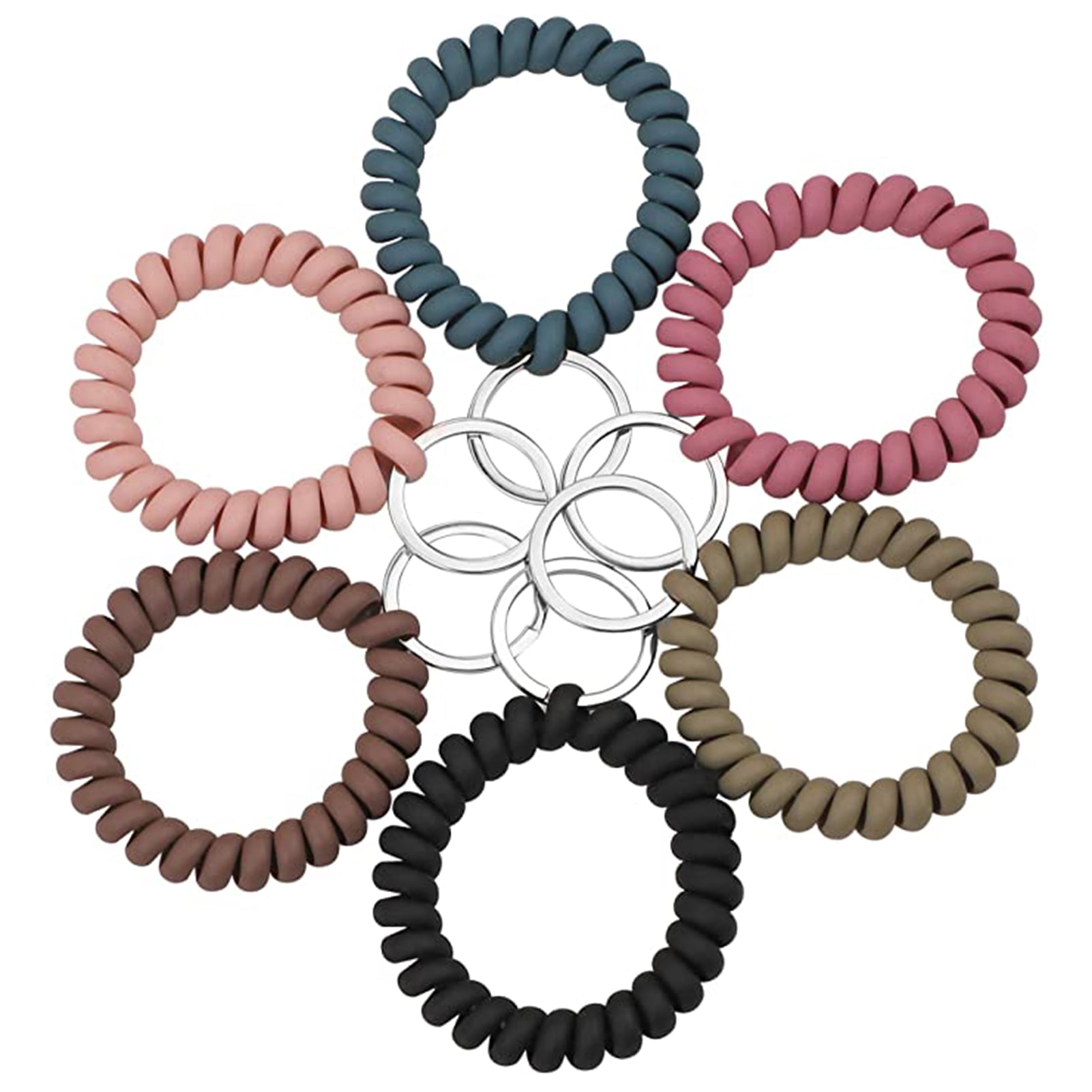 Travelwant 5Pcs Plastic Coil Wrist Coil Stretch Wristband Flexible