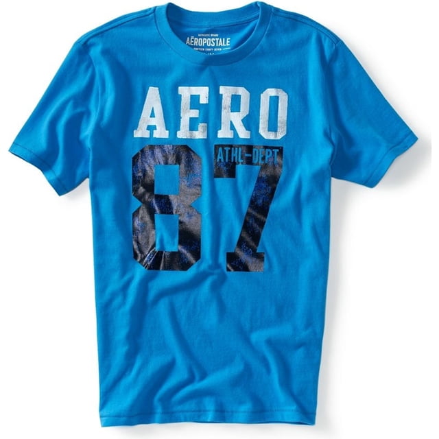 Aeropostale Hombres Ny Ath Dept Graphic Camiseta, Azul, X-Small