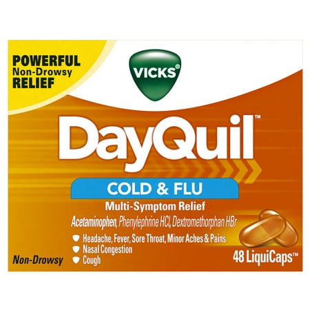UPC 323900014442 product image for Vicks DayQuil Cold & Flu Multi-Symptom Relief LiquiCaps 48 Count | upcitemdb.com