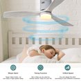thumbnail image 3 of Sofucor 52'' Flush Mount Indoor Ceiling Fans with Light and Remote ,3 Blades Grey, 3 of 7