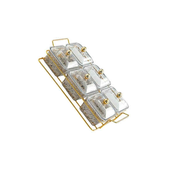 jesticaly Dry Fruit Tray with Lid Decorative Plate Serving for Holiday Kitchen Wedding 6 Girds