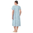thumbnail image 3 of Aria Women's  100% Cotton Raglan Sleeve Smocked Neck Sleepwear 46" Gown, Sizes XS-5X, 3 of 5