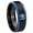 Black And Blue Step Edge, variant on Kanji Prayer Concave Black Tungsten Men Ring 10MM