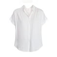 thumbnail image 3 of Time and Tru Women's Chambray Camp Shirt with Short Sleeves, Sizes XS-XXXL, 3 of 6