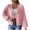 Pink, variant on hotojiny Women's 2024 Fall Cropped Cardigan V Neck Long Sleeve Sweaters Casual Solid Cardigans Knit Outwear