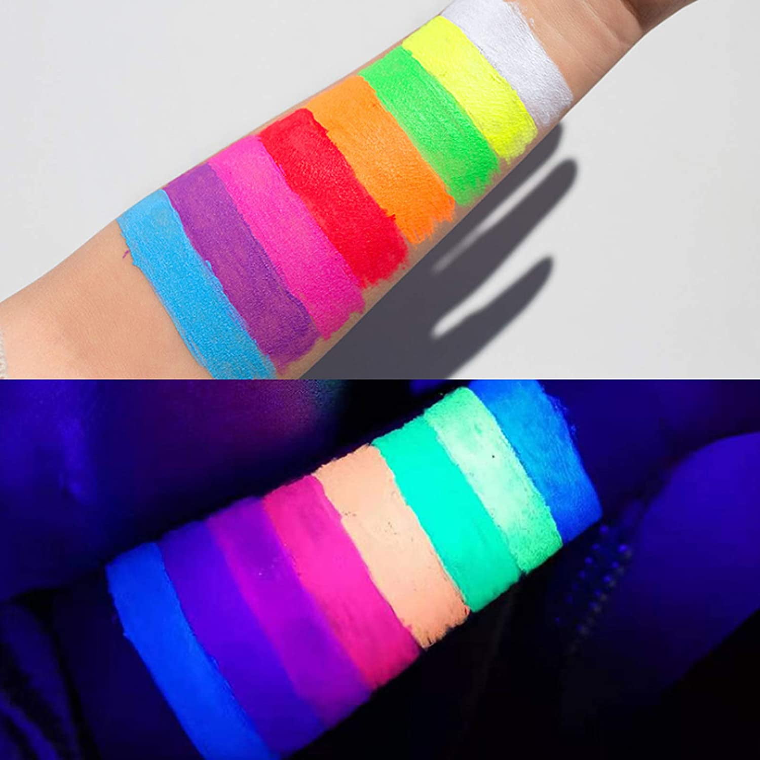 8pcs Glow UV Blacklight Paint Face Body Make Up Birthday Party Gifts Neon  Fluorescent Decorations Christmas