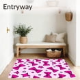 thumbnail image 3 of ODIKA 3'x5' Machine Washable Non-Slip Area Rug, Playful Bow Motif Interlocking Stars and Dots Animated High Traffic Rug, Pink, 720608, 3 of 7