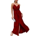 thumbnail image 1 of Vestido LALACAT, elegante, formal, de verano, cuello en V, sin mangas, rojo, 1 of 7
