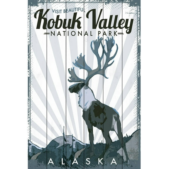 "Travel Alaska" Painting Print on White Wood