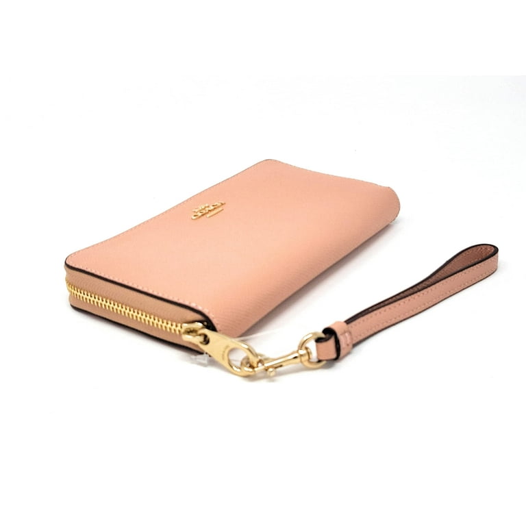 Coach Women s Long Zip Around Wallet Crossgrain Leather Shell Pink Walmart