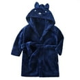 thumbnail image 6 of GYRATEDREAM Boys Girls Bathrobes, Kids Hooded Bathrobes Plush Soft Flannel Robes Sleepwear Pajamas for 5-6Y Navy Blue, 6 of 8