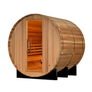 Golden Designs Uppsala Edition 4 Person Traditional Barrel Steam Sauna - Canadian Red Cedar