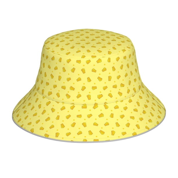 Fotbe Cheese 1 Sombrero Tipo Pescador con Estampado – Sombrero de Sol de Algodón de Moda para Playa, Golf, Pesca