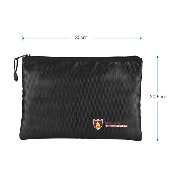 Fireproof Document Bag Silicone Coated Fiberglass Money Bag Pouch Document  Holder Water & Fire Resistant with Zipper Closure Storage for File Cash